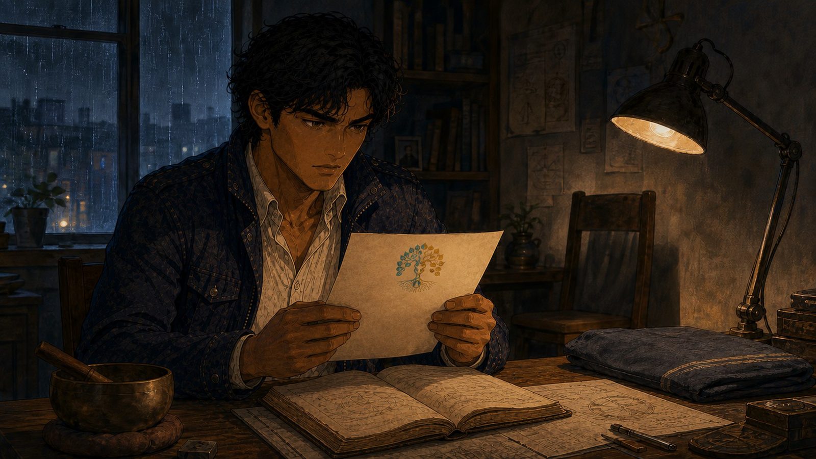 Day twelve — Lee finds Q's warning note in the rain-lit archive